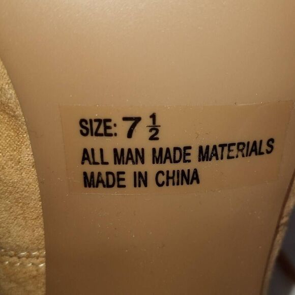 QUPID TAN OPEN TOE BLOCK HEELS BOOTIES SZ.7.5 EUC. - Picture 9 of 9